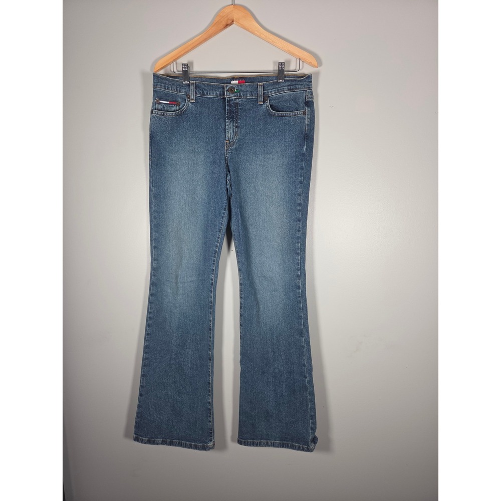 Vtg Y2K Tommy Hilfiger Tommy Jeans Dark Wash Bootcut Denim 13/33